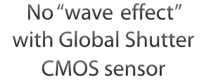 No “wave effect” with Global Shutter CMOS sensor 