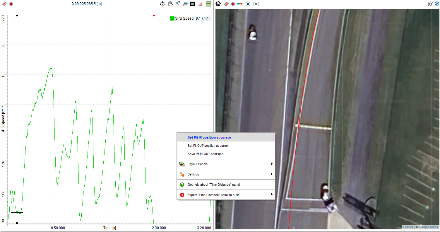 Right click menu for pit lanes management
